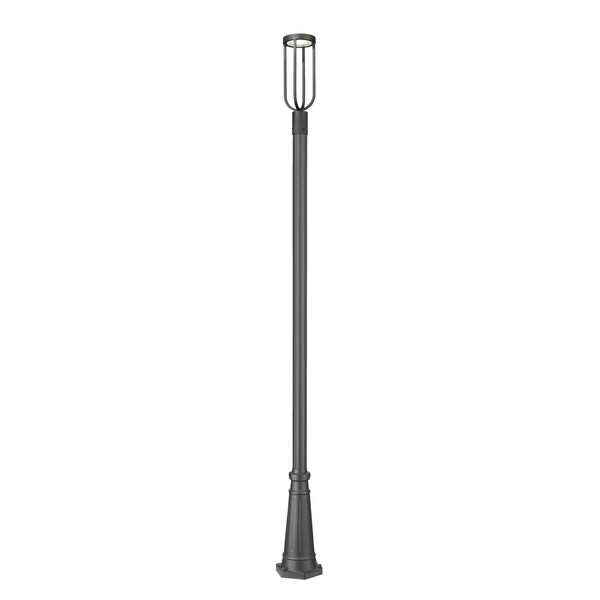 Z-Lite Leland Outdoor Post Mounted Fixture, 1-Light, 10 In.W x 112.5 In.H, Sand Black/Sand Blast 5005PHM-519P-BK-LED - main